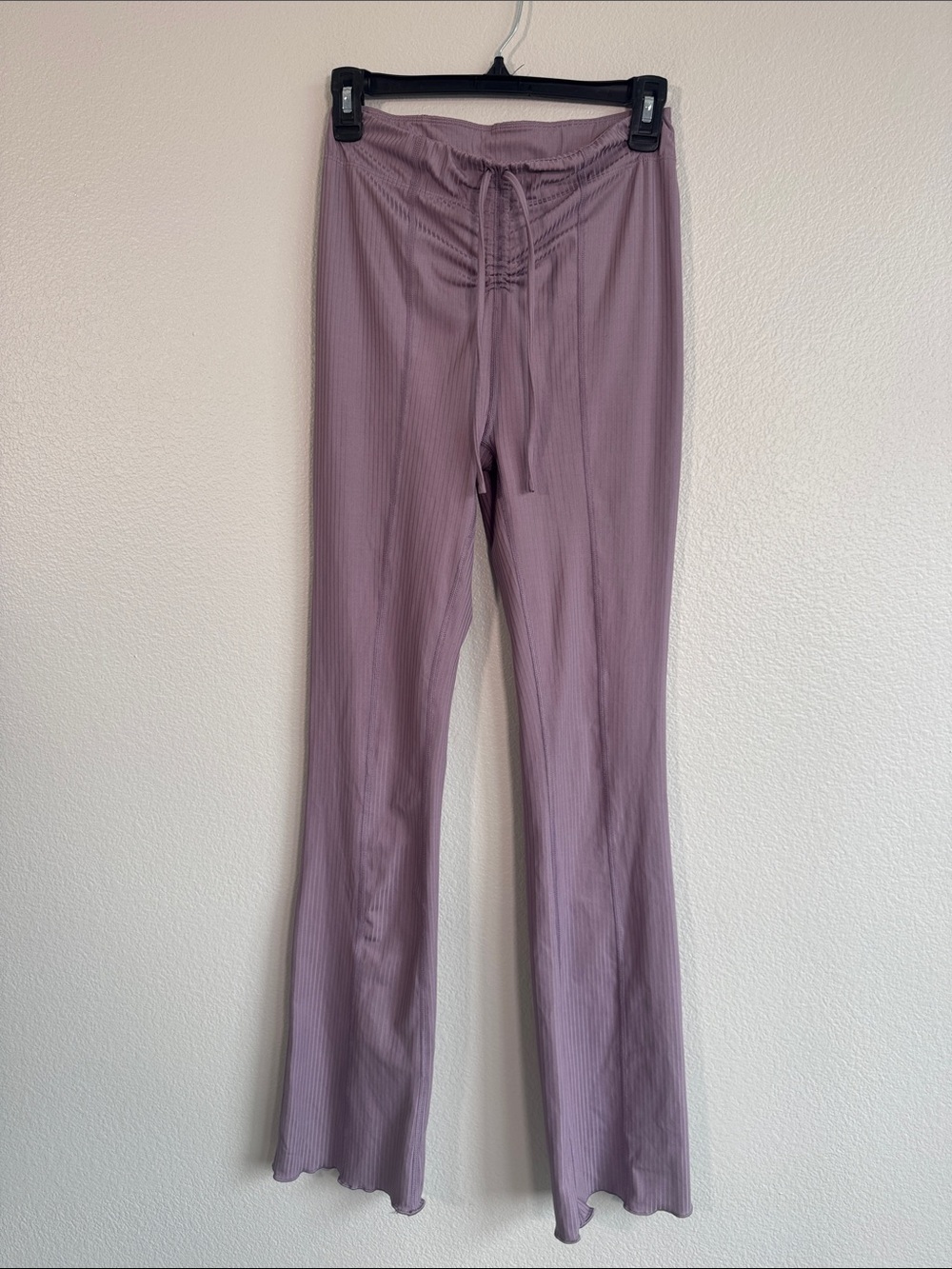 Free People Movement Ribbed Flare Lace Up Pant in Purple - XS
